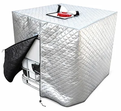 Produktbild von IBC Tank Winterabdeckung (120×100×116 cm) – Frostschutzhaube für 1000 L Regentonne – Wetterfest, mit Reißverschluss