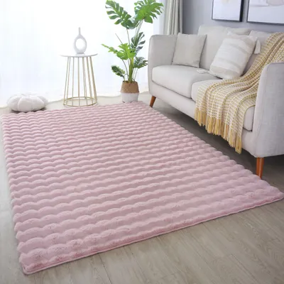 Image de Homebyhome Tapis à Poils Longs Doux pour Salon Uni Structure Haut Bas Ultra Moelleux Peluche Imitation Fourrure, Taille: 200x290 cm