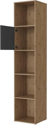 Produktbild von SMARTBett Standregal, Würfelregal für Wohnzimmer, Kinderzimmer, Schlafzimmer und Büro | Regal Wildeiche + 1 Tür Anthrazit Hochglanz