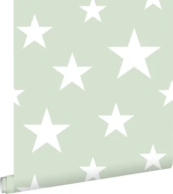 Obrázek produktu pro ESTAhome tapety velké a malé hvězdy mátově zelené a bílé 53 cm x 10,05 m