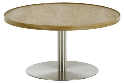 Produktbild von MONTEVERDE Couchtisch 80, Farbe:Eiche/Edelstahl-Optik