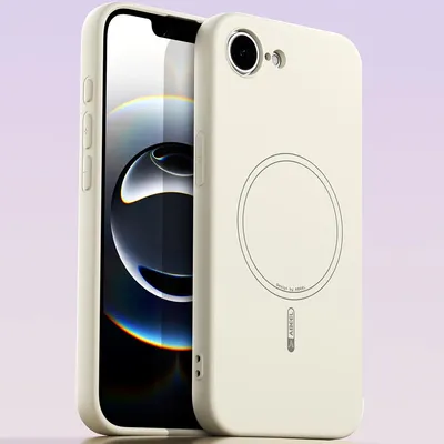Immagine prodotto di Custodia magnetica per iPhone 16E, compatibile con MagSafe, in silicone liquido, antiurto e antigraffio Beige