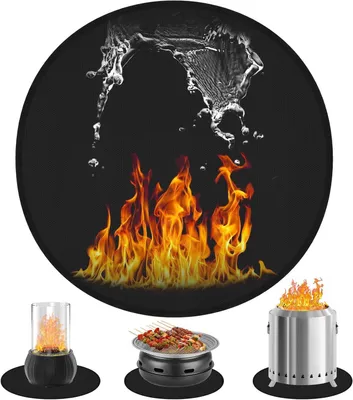 Productafbeelding van Ronde Vuurvaste Basis - Brandwerende Mat - Tafel Beschermen - Hittebestendig Tot 1200°C - 50cm Diameter - Zwart