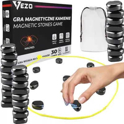 Produktbild von Magnetsteine Magnetspiel Strategiespiel Geschicklichkeitsspiel 30 Steine Familienspiel VEZO