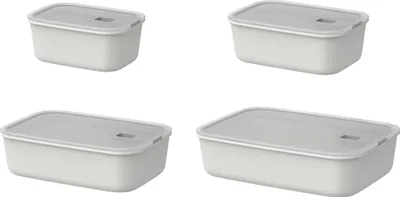 Produktbild von Mepal - Frischhaltdosen set 4 teilig EasyClip - Schüssel mit Deckel & Schiebeverschluss - Geeignet für Mikrowelle, Dampfgarer, Kühl- und Gefrierschrank - Luftdicht - 5.45 l - Nordic white