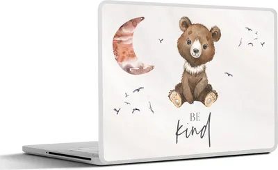 Produktbild von MuchoWow® Laptop Aufkleber Sticker Cover Sprichwörter - Kind sein - Kinder - Teddybär - Aquarell 30x22 cm - Laptop-Sticker