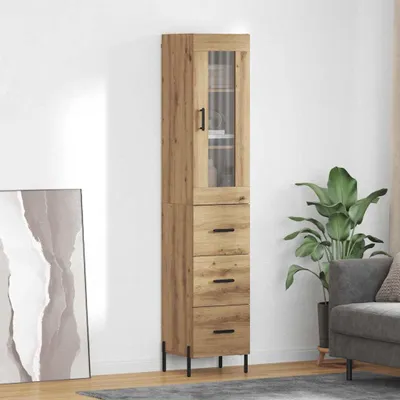Immagine prodotto di vidaXL Credenza rovere artigianale 34,5 x 34 x 180 cm Materiale a base di legno