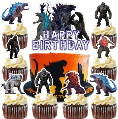 Imagen del producto de Decoraciones para cupcakes con temática de dinosaurios, paquete de 25 unidades, para fiestas de cumpleaños