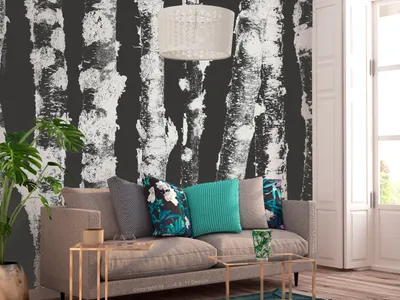 Zdjęcie produktu dla Tapeta flizelinowa natura 350x256 cm fototapeta XXL drzewa las brzozowy abstrakcyjny las brzozowy b-A-0701-a-c
