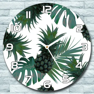 Produktbild von Wanduhr aus Glas Rund fi 30 Grüne Ananas Quarz Deko Schlafzimmer Büro