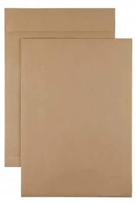 Produktbild von Kaenguruh C4 Faltentasche, Natron / Recycling braun 130g, mit Haftklebung Abdeckstreifen, Stehboden + Faltenbreite 20 mm