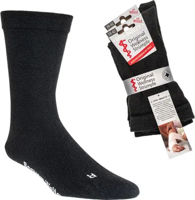 Produktbild von 2 Paar Diabetikersocken EXTRA-BREIT weit mit Wolle Zehen Diabetiker Socken Gr. 39-42