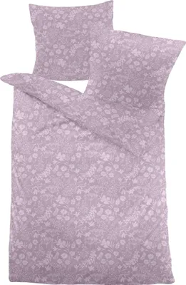 Immagine prodotto di Set di lenzuola in flanella melange, motivo floreale rosa, dimensioni 135x200 cm + 80x80 cm