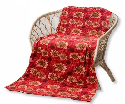 Produktbild von eStilex Polar-Decke 160x200 Rot Blumenmuster