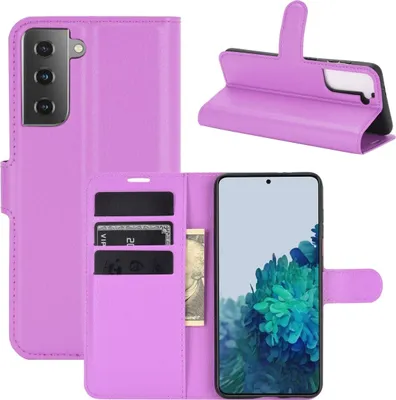 Image de Étui de protection pour Samsung Galaxy S21, coque de téléphone, étui, pochette, couleur : violet