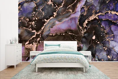 Produktbild von MuchoWow® Fototapete für Wohnzimmer oder Schlafzimmer Wandtapete Vinyl Motivtapete Marmor - Gold - Rosa - 400x240 cm - Gemustert