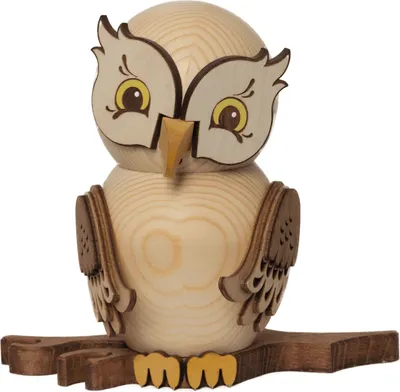 Produktbild von Räuchereule natur (15cm) von Drechslerei Kuhnert