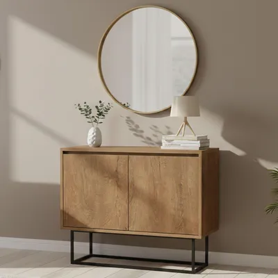 Image de Indien - Console, 90x36x72h cm Noyer Marron, une Étagère