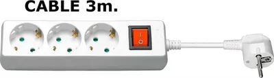 Image de MicroConnect Prise Schuko 3 voies 3M Blanc (GRU0033WS)