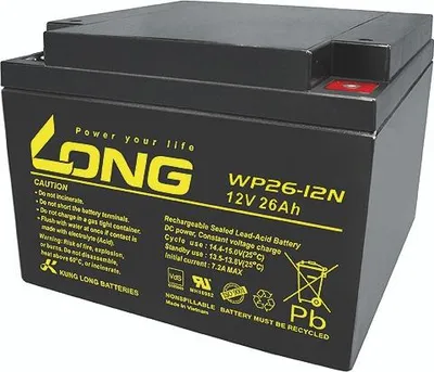 Produktbild von KUNG LONG Blei-Akkumulator Standby, WP26-12N-M, 12 V-, 26 Ah