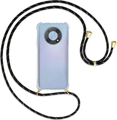 Produktbild von Handykette Backcover-Schutzhülle mit Band (Metall goldfarben) für Huawei nova Y90 4G (6.7'') - schwarz/gold