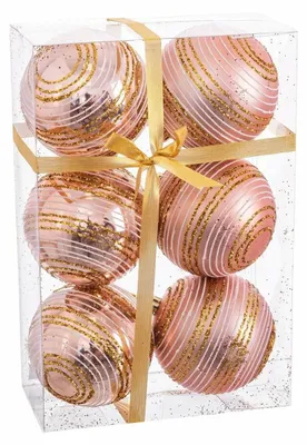 Weihnachtskugeln, Kunststoff, spiralenförmig, 8x8x8 cm, 6 Stück