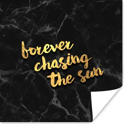 Produktbild von MuchoWow® Poster Zitat - Sonne - Gold - Schwarz 100x100 cm - Babyzimmer