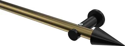 Produktbild von Interdeco Gardinenstange / Vorhangstange Messing Antik / Schwarz, Typ Platon Savio (Kegel) ohne Ringe, 20 mm Ø 1-läufig, 180 cm