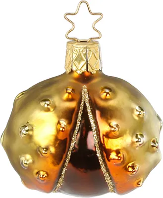 Produktbild von Christbaumschmuck Kastanie Glas 4.5cm braun / gold, 1 Stück