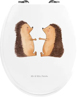 Produktbild von Mr. & Mrs. Panda Toilettenbrille Igel Liebe - Weiß - Geschenk, Hocheitstag, Jahrestag, WC Deckel, WC-Sitz, Klodeckel, klo, Sitz, Hochzeitstag, Brille, Freundin, Hochzeit