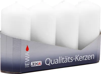 Produktbild von EWA Stumpenkerzen schmal 4er Pack - Weiß