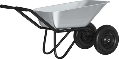 Immagine prodotto di vidaXL Carriola argento e nero 137 x 60 x 65,5 cm acciaio