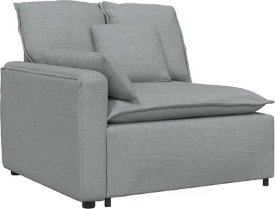 Produktbild von vidaXL Modulares Sofa Endmodul mit Armlehne Kissen Hellgrau 100 cm