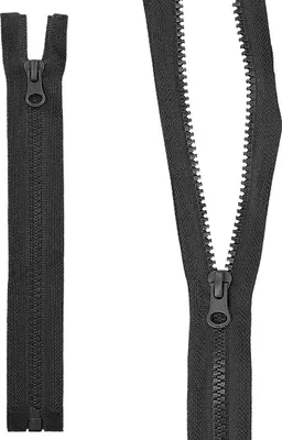 Produktbild von mumbi Reißverschluss teilbar 5mm 20cm Schwarz Kunststoff Reißverschlüsse mit Zipper grobe Zähne