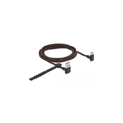 Produktbild von Delock EASY-USB 2.0 Kabel Typ-A Stecker zu USB Type-C Stecker gewinkelt oben / unten 2 m schwarz