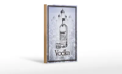Produktbild von Holzschild Alkohol 12x18cm 1925 Vodka imported