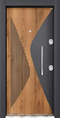 Image de Porte d'entrée noir-brun – Design moderne et haute protection