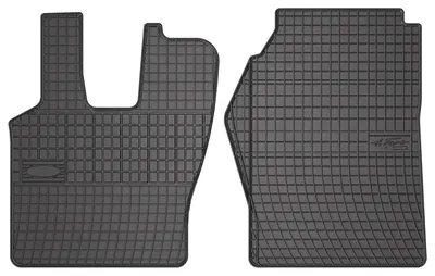 Image de Tapis avant en caoutchouc pour Scania R i G 2004-2017 – 2 pièces, noirs, sur mesure