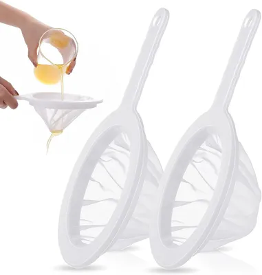 Produktbild von 2 Stš¹ck Filter Siebe 200 Mesh Nylon Sieb Mit Griff, 14 cm Netzsieb Ultrafeines Trichterfilter, BPA-freies Haushaltssieb Handsieb fš¹r Filterung von Saft, Milch, Kaffee, Wein