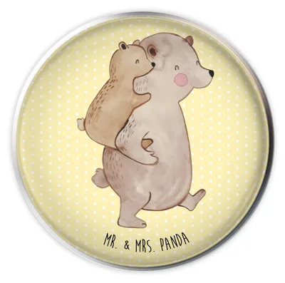 Produktbild von Mr. & Mrs. Panda Ablaufgarnitur Papa Bär - Gelb Pastell - Geschenk, Stöpsel, Vatertag, waschbeckenstöpsel, Waschbecken Ablaufstopfen, Stopfen, Geburtstag, Schwester