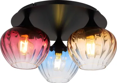 Produktbild von Globo Lighting Deckenleuchte Metall schwarz matt, 3x E27