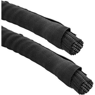 Produktbild von INLINE Kabelkanal Geflechtschlauch mit Polyestergewebemantel selbstverschliessend in schwarz 10mm Durchmesser 2m