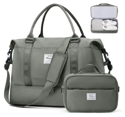Imagen del producto de Maletas de viaje para mujer con compartimento para zapatos, bolsa de fin de semana impermeable