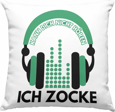 Produktbild von Trendation - Kann Dich Nicht Hören Ich Zocke Deko-Kissen mit Füllung 40x40 Geschenk Gamer Gamergirl (Rosa)