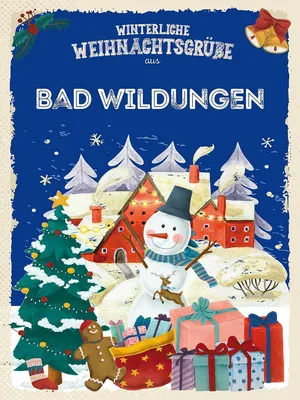 Produktbild von vianmo Holzschild 40x30 cm Weihnachtsgrüße BAD WILDUNGEN