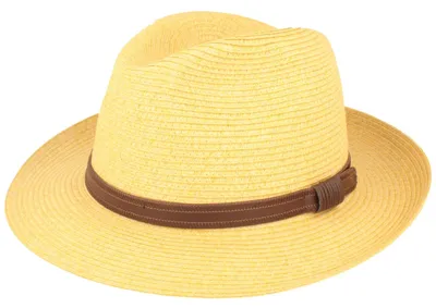 Bogart Strohhut Kofferhut Kunstlederband mit UV Schutz 50+ von Hut-Breiter in beige