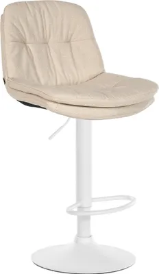 Produktbild von CLP Barhocker Laurel Stoff höhenverstellbar und drehbar creme Material Gestell Metall matt weiss