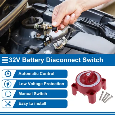 Produktbild von Batterietrennschalter 32V Batteriestrom Abschaltisolator Killschalter Ein/Aus Batterie Abschalterschalter Für Autos Fahrzeuge Wohnmobile Und Boote 1 Stück