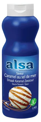 Produktbild von Alsa Topping Karamel-Zeezout 1000g – Cremiger Karamellsirup mit Meersalz, ideal für Desserts und Getränke