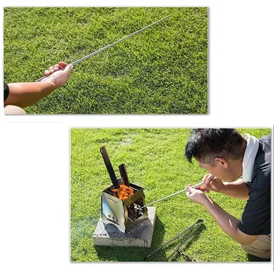 Produktbild von Blaaspfeifen 2 Stück, teleskopisch, faltbar, tragbar, für Grill und Picknick